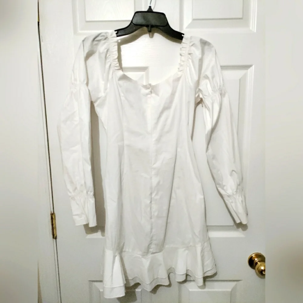 White Ruffled Mini Dress - Picture 2 of 3